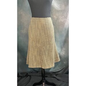 Oscar de la Renta Tweed Skirt A-Line Flared Career Office Party Cocktail Size 10